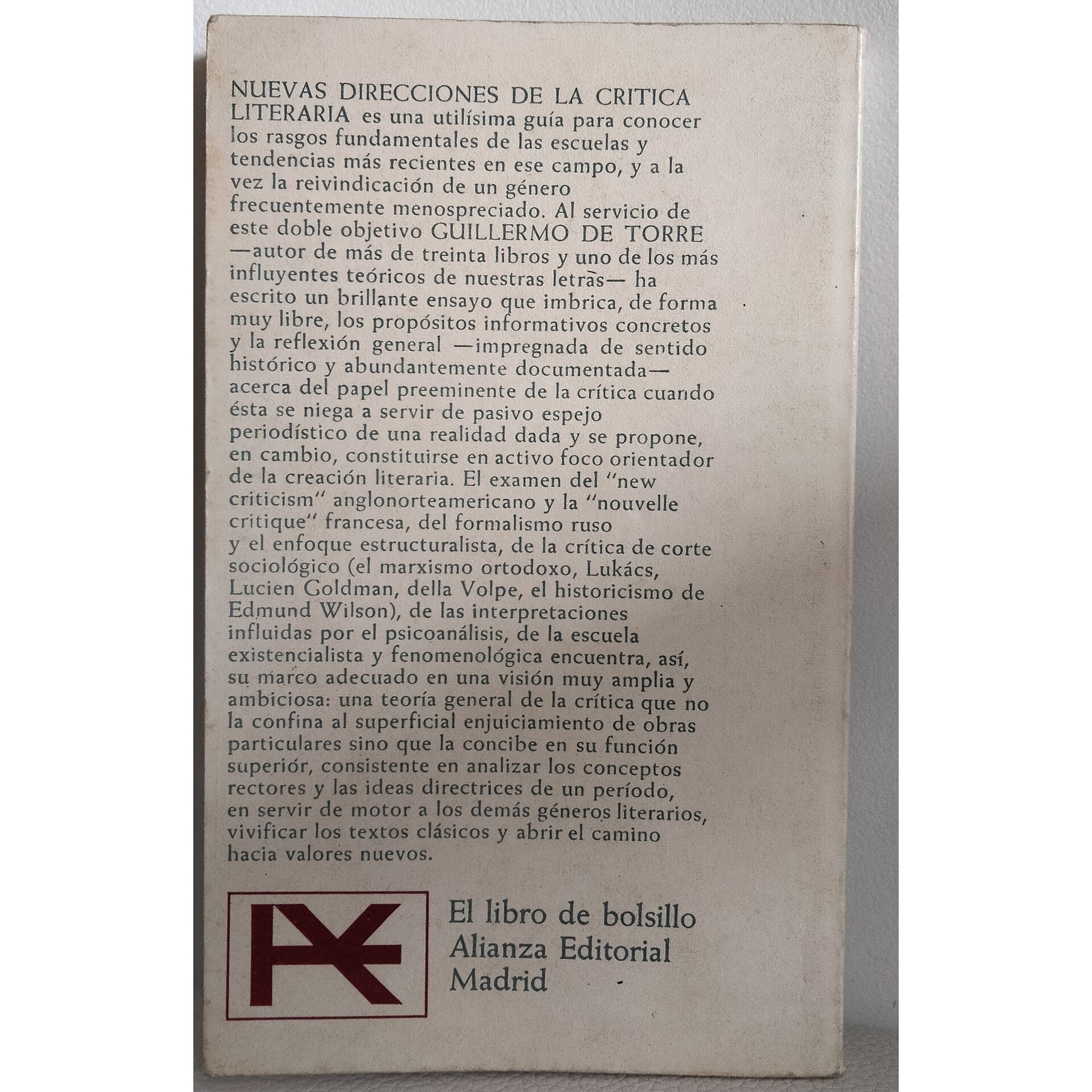 Nuevas direcciones de la crítica literaria / autor: Guillermo de Torre - 2