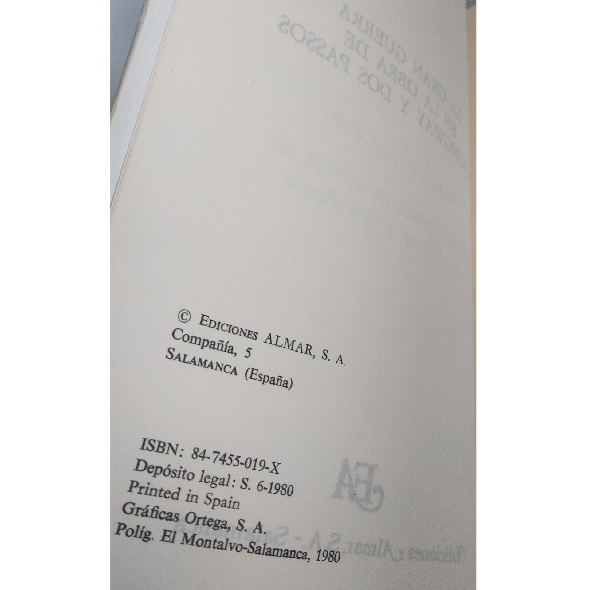 La gran guerra en la obra de Hemingway / autor: Pilar Marin Madrazo - 6